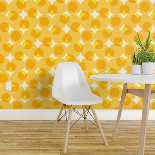 Papel de Parede geométrico tons de amarelo - 1