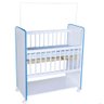 Mini Berço Bed Side New Baby com Colchão e Grade Móvel - D`rost - Branco/azul - 3