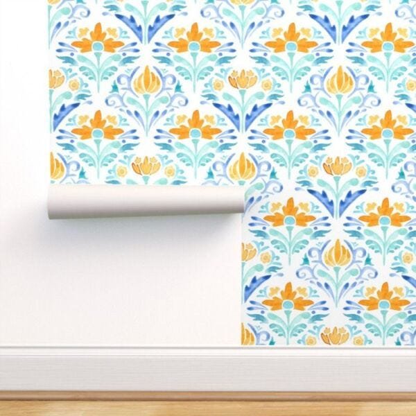 Papel de Parede jardim com flores coloridas - 2