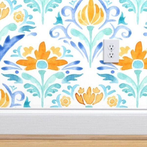 Papel de Parede jardim com flores coloridas - 3