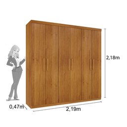 Guarda Roupa Casal Olimpo 6 Portas 3 Gavetas Tcil Cinamomo - 4