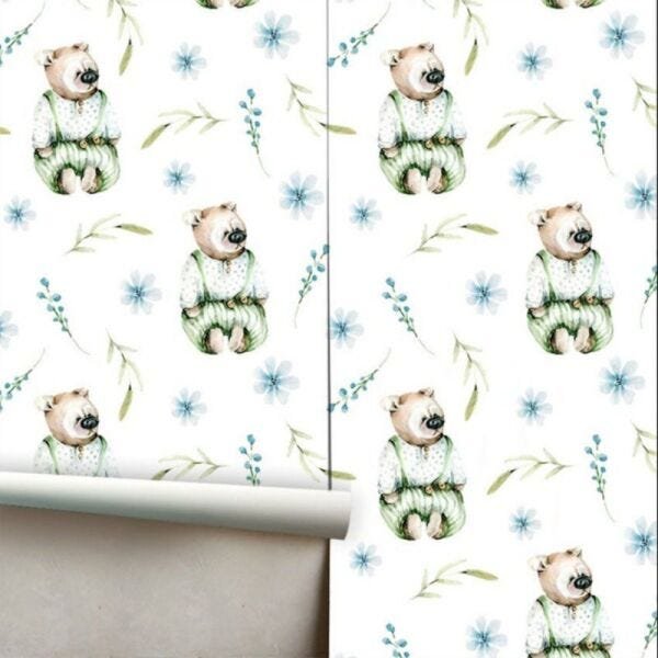 Papel de Parede ursinho vintage - 3