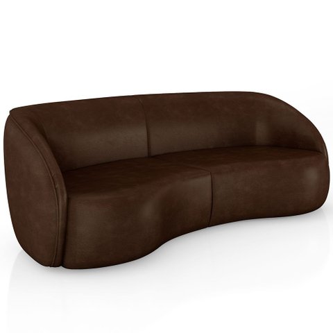 Sofá 4 Lugares para Sala Living Orgânico 240cm Eron M03 Couríssimo Marrom- Lyam Decor