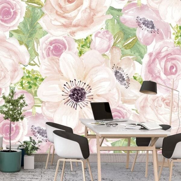 Papel de Parede mural flores grandes - 1