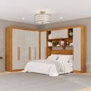 Ver imagem 1 de Guarda-Roupa Casal Modulado Positano 9 Portas 2 Gavetas Cinamomo/Off White - Pnr Móveis