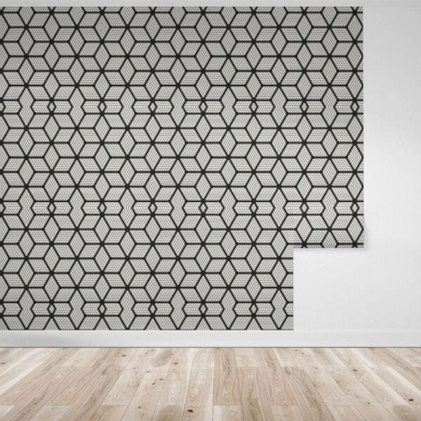 Papel de parede arte geométrica cubos - 1