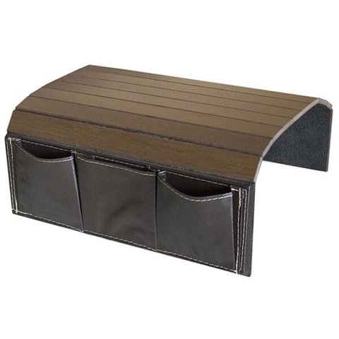 Esteira para Braço de Sofá com Porta Controle Courino Tabaco