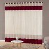 Cortina 4,00m x 2,50m Dubai com Tecido Oxford e Renda com Ilhós SupriLares Vinho com Bege - 1
