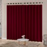Cortina para Sala ou Quarto 4,00m x 2,50m Berlim Oxford e Ilhós SupriLares Vinho - 1