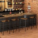 Ver imagem 3 de Kit 2 Banquetas Bar com Encosto e Apoio para Pés Industrial