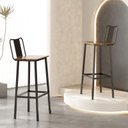 Ver imagem 4 de Kit 2 Banquetas Bar com Encosto e Apoio para Pés Industrial