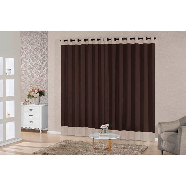 Cortina para Sala 4,00m x 2,50m Londres com Tecido Oxford SupriLares Tabaco - 2