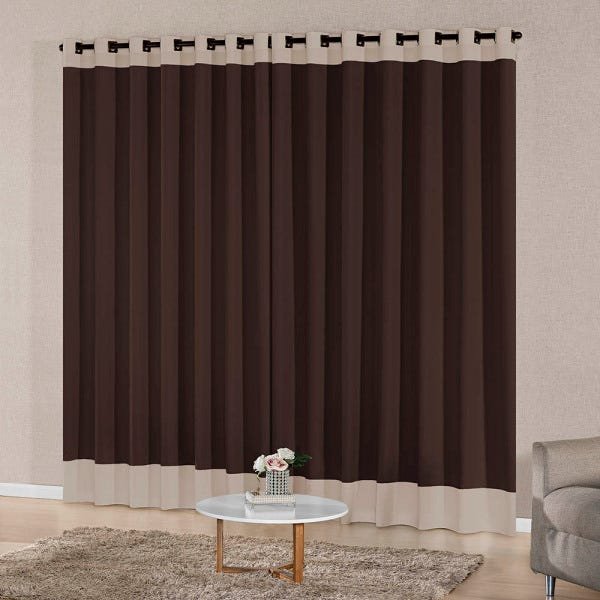 Cortina para Sala 4,00m x 2,50m Londres com Tecido Oxford SupriLares Tabaco - 1
