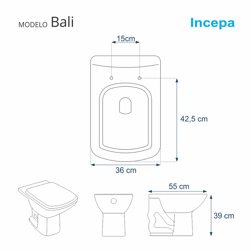 Assento Sanitário Bali Laqueado Branco para Bacia Incepa - 2