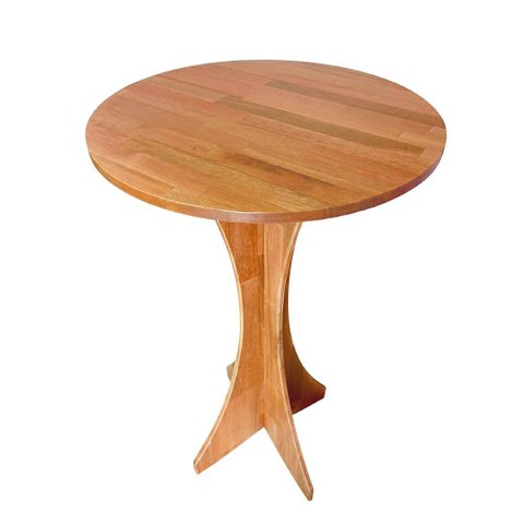 Mesa Bistrô Redonda Geovani 60cm em Madeira Maciça para Bar e Varanda na Cor Amêndoa Premium Luxo
