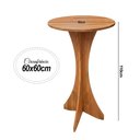 Ver imagem 5 de Mesa Bistrô Redonda Geovani 60cm em Madeira Maciça para Bar e Varanda na Cor Amêndoa Premium Luxo
