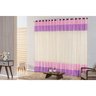 Cortina para Porta Balcão 2,00m x 2,30m Dubai com Faixas de Tecido SupriLares Lilás com Rosa - 2