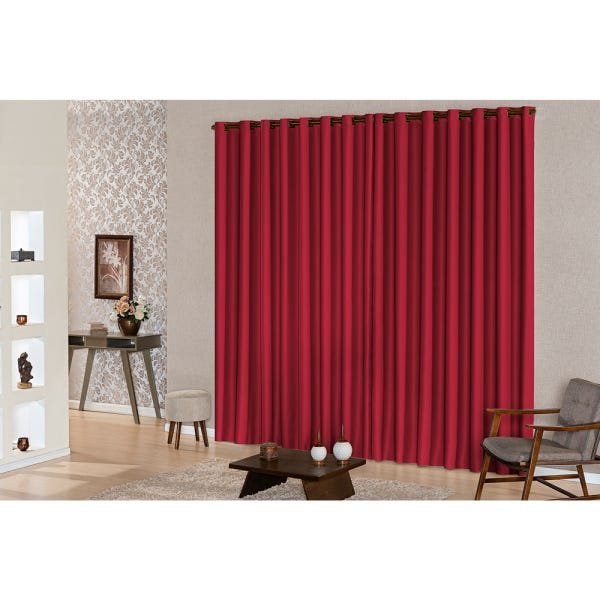 Cortina para Janela 2,00m x 1,70m Tecido Oxford para Decoração SupriLares Vermelho - 2