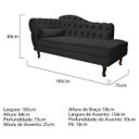Ver imagem 3 de Kit Diva Recamier Diana 185cm Lado Direito e 01 Poltrona Classic Linho - Doce Sonho Móveis RECAMIER