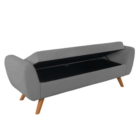 Recamier Bau Italia 1,20m Suede Cinza - Inova Decor Inova Decorações