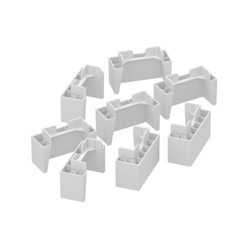 Multiuso Quarto Kit C/ 8 Pés Pvc P/ Balcão de Cozinha Branco - Henn