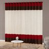 Cortina para Janela 2,00m x 1,80m Dubai com Faixas de Tecido SupriLares Tabaco com Vermelho - 1