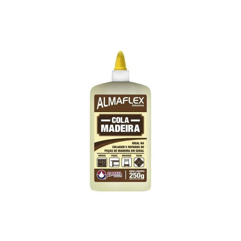 Cola Para Madeira 250gr Colagens E Reparos Almaflex