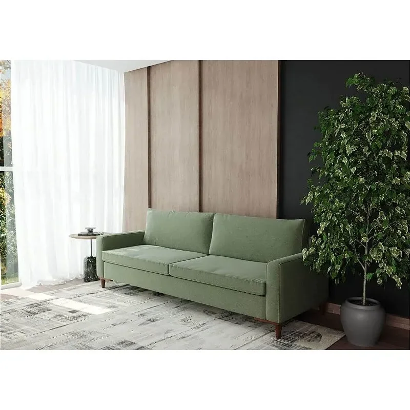 Ver imagem 2 de Sofá 3 Lugares Living Fixo Viena 2,40m em Linho:verde Claro