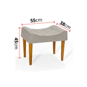 Ver imagem 2 de Puff Banqueta Estofada Pés Palito Retangular Moderna:Bege