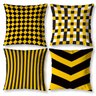 Kit 4 Capas de Almofada 40cm x 40cm Estampada Geométrico Amarelo Zíper Invisível - 1