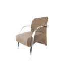 Ver imagem 1 de Poltrona Decorativa com Braços de Alumínio - Bege-claro