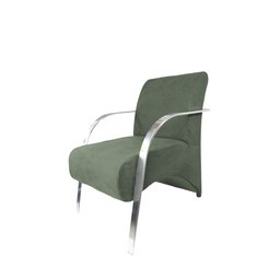 Poltrona Decorativa com Braços de Alumínio - Cinza - 1
