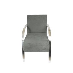 Poltrona Decorativa com Braços de Alumínio - Cinza - 2