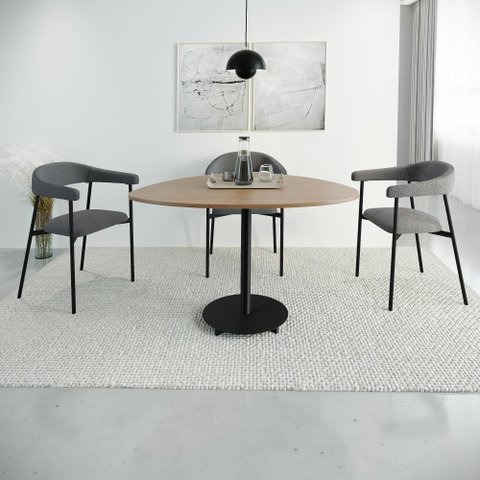 Conjunto 2 Cadeiras de Jantar Joy Tecido Boucle Est.Preta