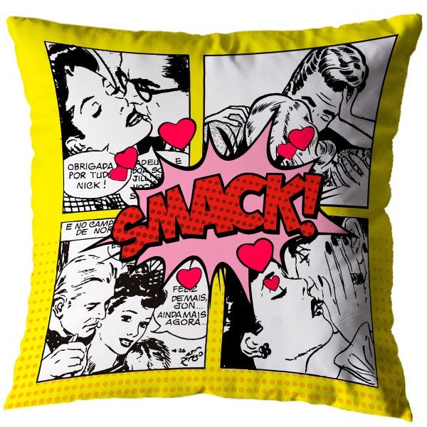 Kit 4 Capas de Almofada 40cm x 40cm Estampada Pop Art Zíper Invisível - 3