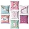 Kit 7 Almofadas Cheias Quarto Sala Unicórnio Meninas 40cm - 1