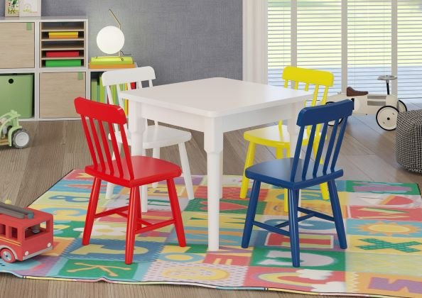 Conjunto Infantil Espanha Mesa com 4 Cadeiras - Colorido - 1