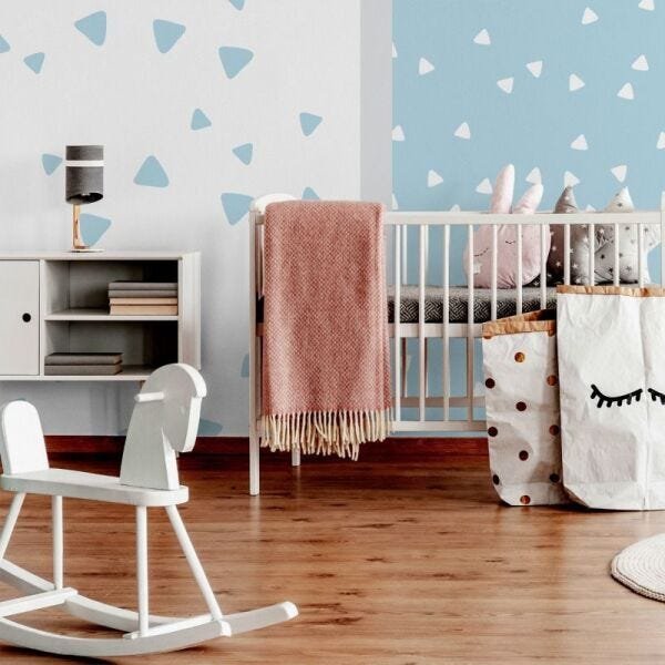 Papel de Parede triângulos branco e azul - 3