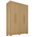 Ver imagem 2 de Guarda-Roupa com Pés 4 Portas 3 Gavetas 100% MDF Veneza Marrom/Jequitiba