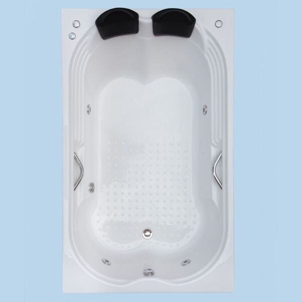 Banheira Hidromassagem Retangular Fortaleza Dupla - 1,80x1,20x0,43 - Acrilico - Aquecedor elétrico - - 1
