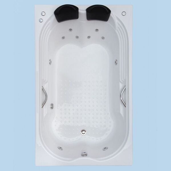 Banheira Hidromassagem Retangular Fortaleza Dupla - 1,80x1,20x0,43 - Gel Coat - 6 Jatos Plus - - 110 - 1
