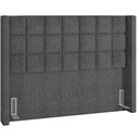 Ver imagem 1 de Cabeceira Cama Box Casal King 195 cm P05 Paris Linho Cinza Escuro - Lyam Decor