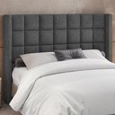 Ver imagem 2 de Cabeceira Cama Box Casal King 195 cm P05 Paris Linho Cinza Escuro - Lyam Decor