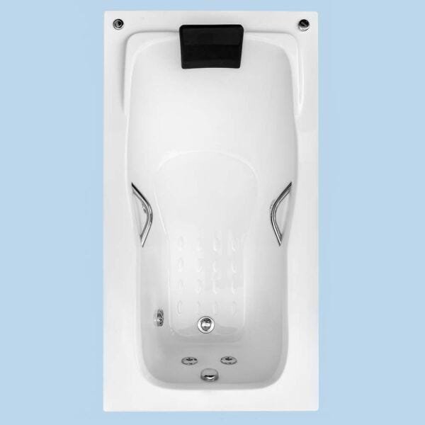 Banheira Hidromassagem Retangular Vitoria - 1,55x0,85x0,45 - Gel Coat - Aquecedor Elétrico - - 110v - 1