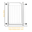 Ver imagem 2 de Portão Pet Grade Proteção 80cm Branco Criança Bebê Cachorro Cão com Extensor 05cm Itagold