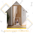Ver imagem 3 de Portão Pet Grade Proteção 80cm Branco Criança Bebê Cachorro Cão com Extensor 05cm Itagold