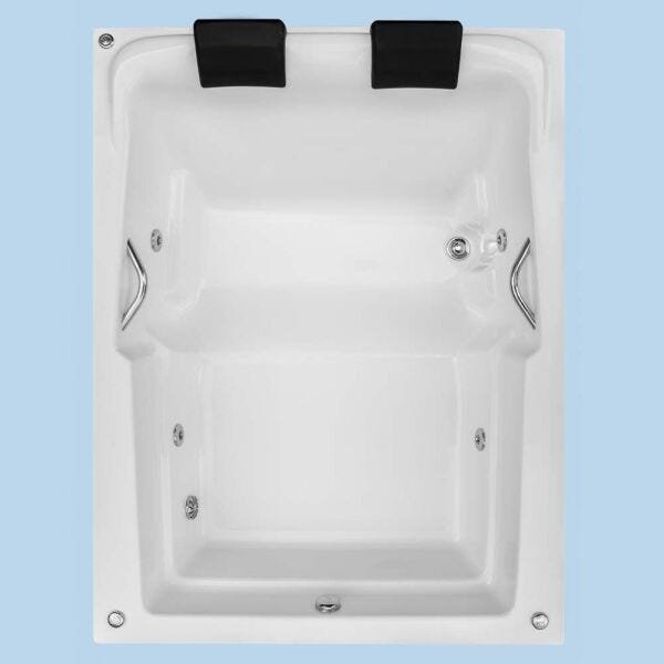 Banheira Hidromassagem Retangular Maringá - 1,70x1,30x0,48 - Gel Coat - Aquecedor elétrico - 2 - 110 - 1