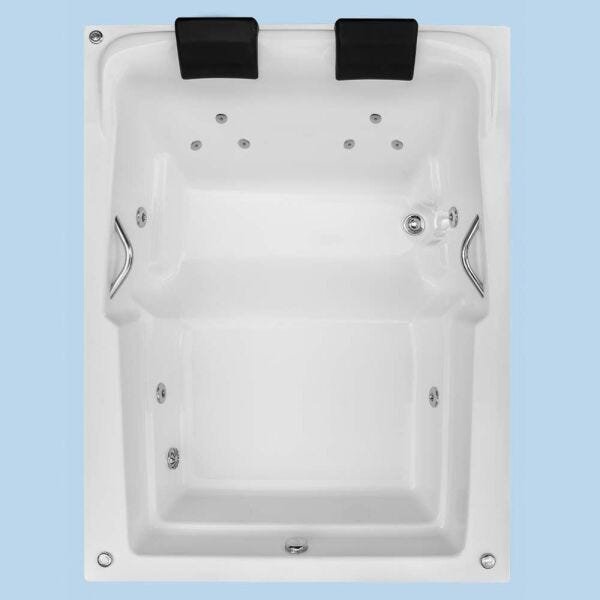 Banheira Hidromassagem Retangular Maringá - 1,70x1,30x0,48 - Gel Coat - 6 Jatos Plus - Aquecedor - 1 - 1