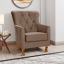 Ver imagem 2 de Poltrona Decorativa Carrara C/ Capitonê Veludo Castor