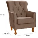 Ver imagem 3 de Poltrona Decorativa Carrara C/ Capitonê Veludo Castor